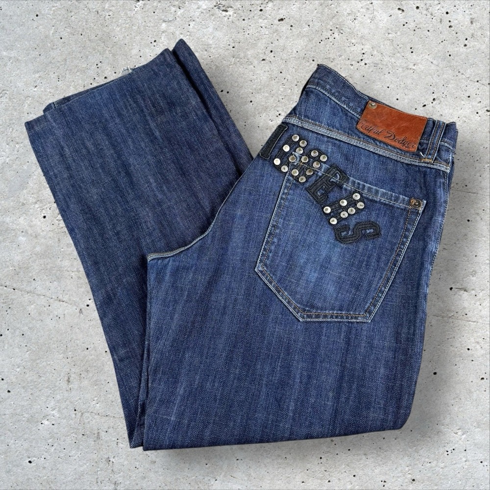 Artful Dodger Gravediggers Jeans Fits 34x30 Dark Wash Y2K Vintage Straight Fit